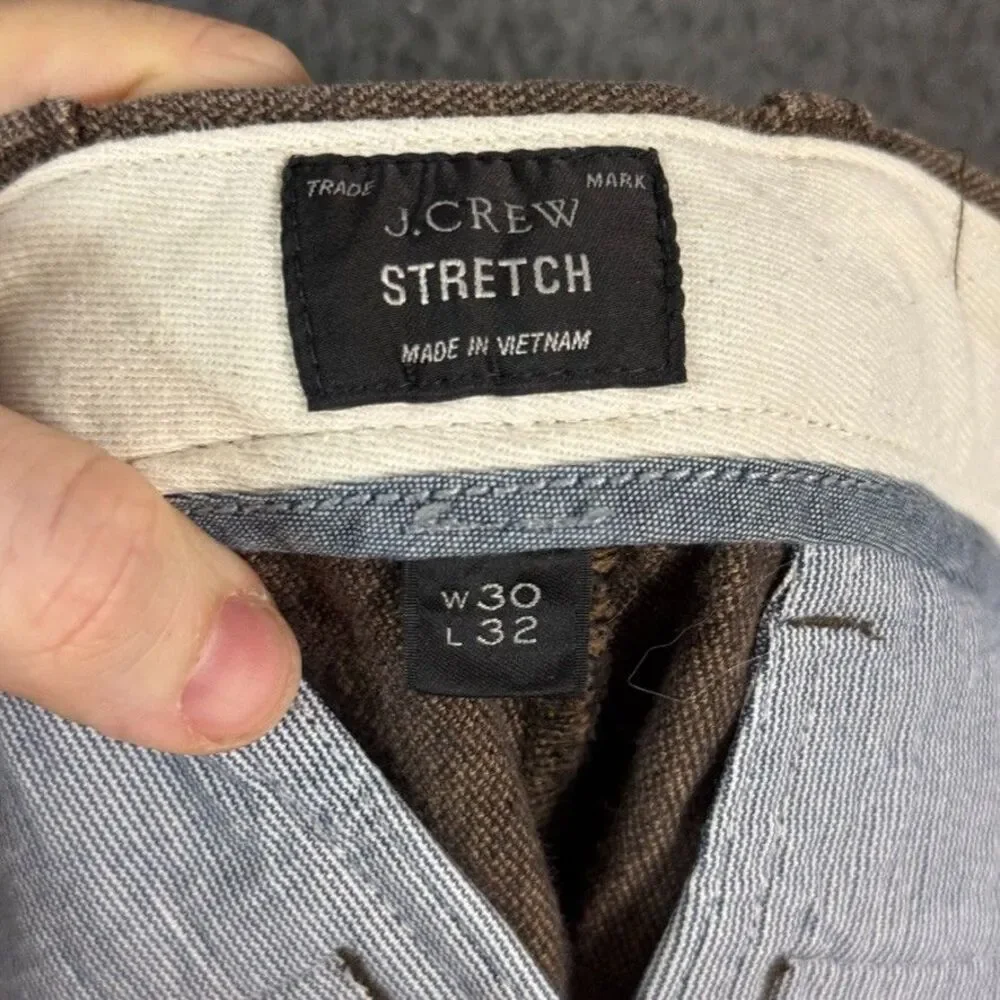 J Crew Pants Mens 30x32 Brown 484 Slim Fit Brushed Cotton Stretch Chino Preppy